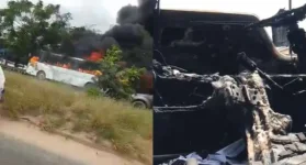Wesley Grammar School bus burns at the toll booth, swift escape saves all.webp