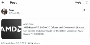 AMD Ryzen 7 9850X3D leaks, gaming crowd watches closely.webp