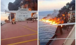 Russian tanker Kairos drifts to Bulgaria, crew evacuated after drone hit.webp