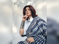 Twinkle turns heads, sari meets shirt with sass.webp