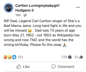 Carl Carlton, “Bad Mama Jama” singer, dies at 72.webp