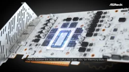 ASRock’s white RX 9070 XT flaunts LCD flair, fake bus specs.webp