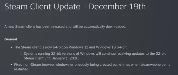 Steam ditches 32-bit, forces last holdouts into 64-bit future.webp