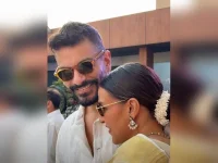 Neha Dhupia cries as Mehr strews petals as the flower girl.webp