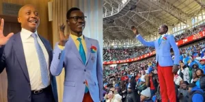 Motsepe meets the man behind AFCON's Lumumba statue.webp