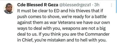 Geza Warns Mnangagwa Thieves May Face War.webp