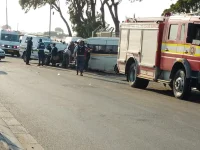 Speeding taxi smashes into police van in Gugulethu.webp