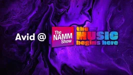 Avid eyes AI and immersive flex at the NAMM booth.webp