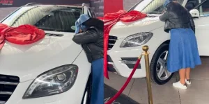 Winnie Mashaba surprised with Mercedes Benz by her husband.webp