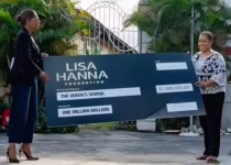 Lisa Hanna gives one million dollars to The Queens School.webp