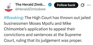 Moses Mpofu and Mike Chimombe lose High Court appeal push 1.webp