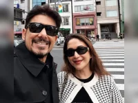 Madhuri Dixit and Nene explore Tokyo's Shibuya Crossing.webp
