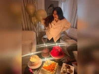 Rhea Kapoor cuts a monster cake with nephew Vayu.webp