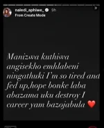 Naledi Aphiwe says saboteurs target her career.webp
