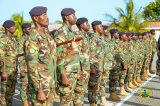 President Mahama welcomes 54 troops from Jamaica.webp